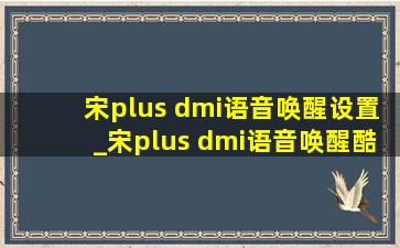 宋plus dmi语音唤醒设置_宋plus dmi语音唤醒酷狗音乐